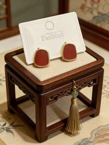 1 Pair Classic Geometric Stud Earrings, Versatile Fashion Jewelry - Multicolor - View 5