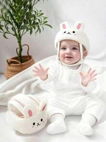 Cute Rabbit Anti-Fall Hat, Baby Anti-Fall Hat, Toddler Walking Safety Helmet, Children's Anti-Collision Head Protection Cap, Toddler Walking Head Protection Anti-Fall Hat, All Season - Beige - View 5