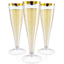 5/10/20/25/30/50/100pcs High Quality Reusable Champagne Flute Set, Suitable For Various Occasions Like Parties, Weddings, Birthdays, Valentine's Day, Mother's Day (Champagne Flute, Party Cup, Birthday Cup) - View 9