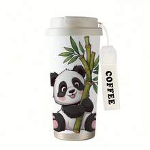 1 Piece 18 Oz 304 Stainless Steel Insulated Bottle With Lid And Straw  Cute Panda Design, Durable And LeakProof, Suitable Travel, Hiking, Cycling, Office Use  Sports Enthusiasts, Outdoor Camping, Hiking Gear, Travel Drinkware, Fun Design, Secure Lid Design - 彩色 - 查看 9