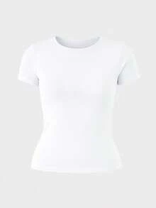 Set Of 3 Women's Basic Elegant Double Layer Supplex High Compression Blouses For Gym Wear - 瑪薩拉紅,白色和黑色 - 查看 3
