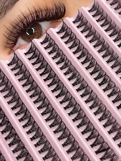 200 piezas de racimos rizados por separado, alta capacidad 40D D-Curl 8-16mm DIY Lash Clusters, apariencia natural y extra gruesa, delgada, ultra suave, ultra ligera, pestañas postizas individuales reutilizables segmentadas, kit de extensión de pestañas, adecuado para todos