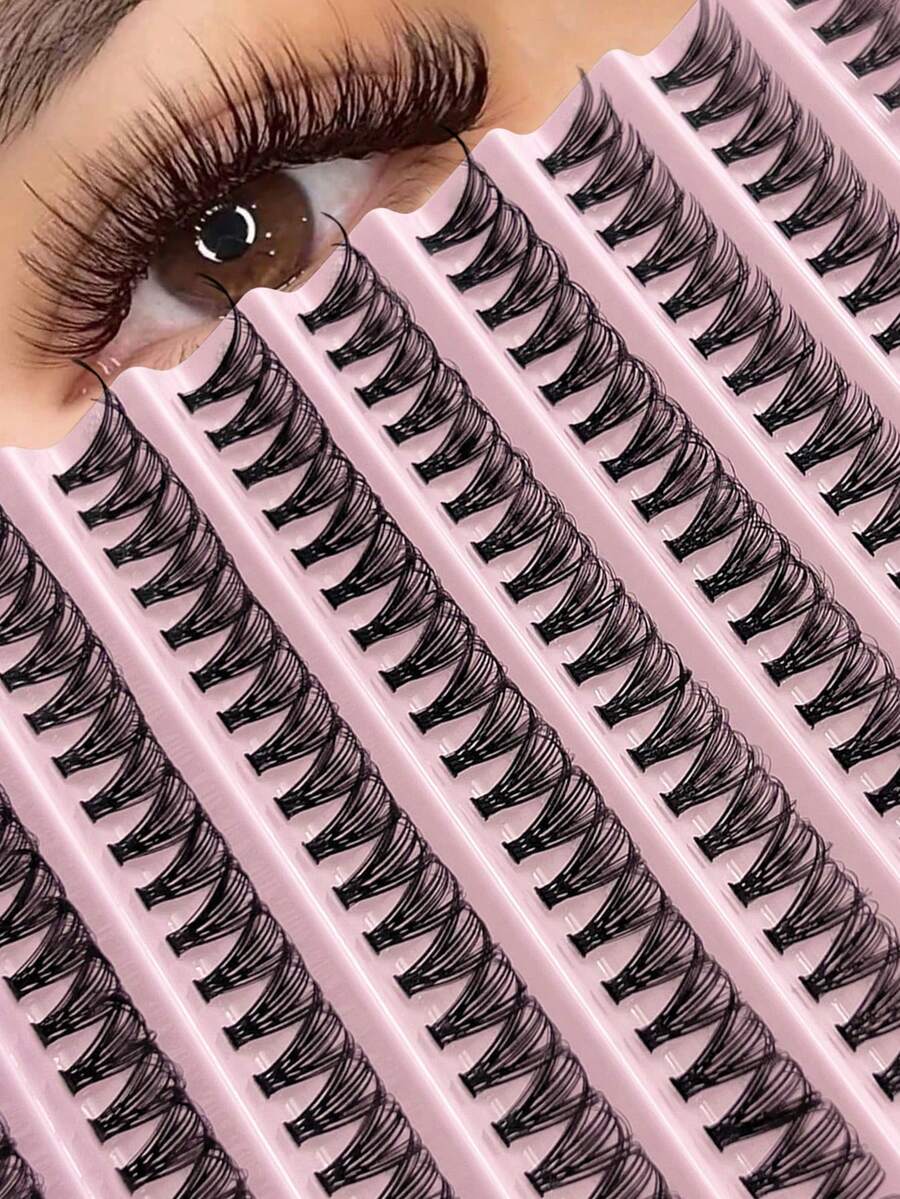 200 piezas de racimos rizados por separado, alta capacidad 40D D-Curl 8-16mm DIY Lash Clusters, apariencia natural y extra gruesa, delgada, ultra suave, ultra ligera, pestañas postizas individuales reutilizables segmentadas, kit de extensión de pestañas, adecuado para todos - C - Ver 1