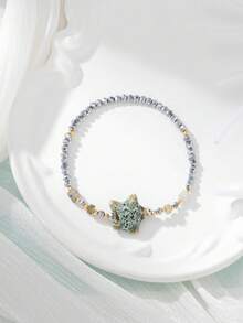 1pc Women's Fashion Minimalist Starfish Beaded Elastic Bracelet, Suitable For Beach Vacation Wear - Multicolor - View 16