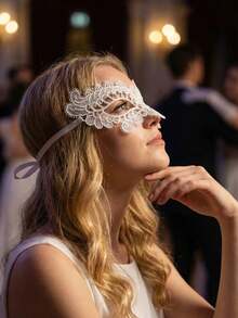 1/3/5/10 Pieces Women's Lace Masquerade Mask, Sexy Vintage Style, Cut-Out Floral Pattern Half-Face Mask With Ribbons, Suitable For All Seasons, Valentine's Day Costume - A - View 2