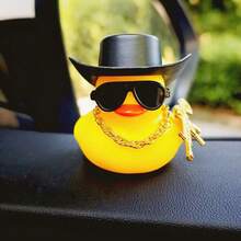 1pc Yellow Decorative Rubber Duck Car Dashboard Decor, Perfect Car Gift For Friends, Cute And Fun Little Yellow Duck - Yellow - View 3