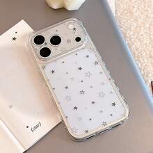 Ốp lưng Star Kavenfort trong suốt màu xám với họa tiết chấm mực và ngôi sao, thiết kế ngôi sao màu xám tối giản, tương thích với iPhone 17, 17 Pro Max, 16, Full Coverage, 14, độc đáo, hình học, phong cách tối giản, phong cách INS. - Trong sáng - Xem 11