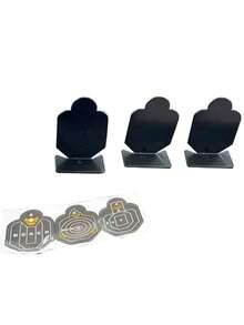 3pcs Outdoor Hunting Archery Equipment Metal Small Steel Targets, Shooting Range Training Targets, Steel Soft Bullet Portable Training Targets, Suitable For Carrying Accessories - Black - View 3