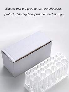 1 pièce Organisateur de pinceaux à ongles avec 26 trous, support de rangement pour eyeliner, présentoir de rangement pour cosmétiques et stylos. Présentoir acrylique pour pinceaux de maquillage. Accessoire pour manucure - Transparent - Voir 8
