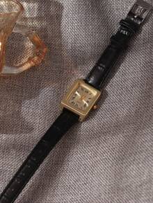 7pcs Black & Gold Contrast Classic Durable Accessories Set - Watch + Bracelet + Necklace + Ring + Earrings, Treasure Trove To Enhance Your Style, Shines In Daily Wear - Black - View 2