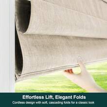 Roman Shades For Windows Window Treatments Roman Shades Roman Window Shades Room Darkening Shades Window Shades 34" W X 48" H Belgian Flax Privacy And Light Filtering - 34W X 48H - View 2