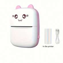 SOKANY Impressora Portátil Sem Fio Mini, Design Fofo de Gato, Fácil de Carregar, Interface USB (400mAh), Adequada para Todos os Smartphones. Imprima Fotos, Etiquetas e Anotações a Qualquer Hora e em Qualquer Lugar. O Presente Perfeito para Estudantes e Trabalhadores de Escritório. Também Ótimo para Viagens e Uso Doméstico. A Impressão Instantânea Mudará a Sua Vida. - Multicolorido - Visão 10