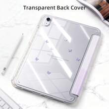 可爱Y型可折叠平板电脑保护套，带笔槽，适用于iPad Air 8 (M4) 11英寸/13英寸/2026款/第11代 (A16)/Air 11 M3 M2/Pro 11 M4 M5/第7代/第8代/第9代 10.2英寸/第10代 10.9英寸/Air 4/Air 5，防摔设计 - 紫色蝴蝶 - 查看 6