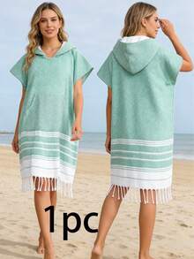 Khăn tắm có mũ bằng cotton, khăn choàng đi biển, áo choàng tắm, khăn choàng lớn chống cát, thích hợp cho bơi lội, tắm vòi sen, kỳ nghỉ, lướt sóng, đồ dùng phòng tắm, đồ dùng cần thiết cho bãi biển. Mùa tựu trường, đồ dùng thiết yếu mùa hè. - Nhiều màu - Xem 13