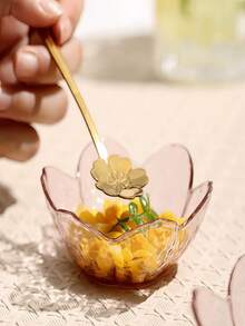 1/2/4/6pcs Sakura Sauce Dish Set, Pink Sakura Crystal Plastic Appetizer Plates, Dipping Bowls, Tasting Dishes, Plates, Condiment Dishes, Small Bowls, Ice Cream Snack Soy Sauce Dishes - Multicolor - View 4