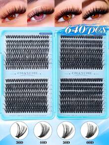 640/800 片大容量 D 卷假睫毛，大容量睫毛册，睫毛嫁接套装 10D+20D+30D+40D+50D+60D+80D/50D+60D+80D+100D 自然眼妆，10-16 片混合防水合成貂毛假睫毛，3D 单根假睫毛套装，方便携带，可重复使用，适合日常外出、度假、日常妆容、角色扮演、全妆及日常佩戴，睫毛簇，单根假睫毛，假睫毛 - D - 查看 4