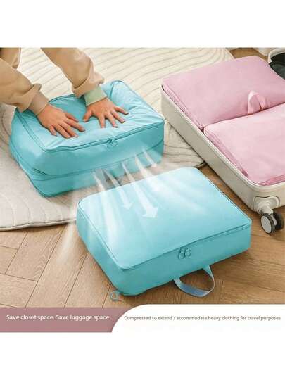 1 pieza Bolsa de almacenamiento de tela suave para prendas, organizador de ropa portátil con bolsa de compresión, adecuado para estudiantes y hogares