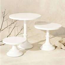 1pc White Cake Stand, Birthday Party Dessert Rack, Event Wedding Cake Dessert Metal Tray, Cupcake Display Platter And Stand - White - View 2