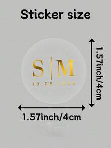 Nhãn dán tên/ngày cưới tùy chỉnh, nhãn dán tròn cá nhân hóa, nhãn dán cưới có thể tùy chỉnh, nhãn dán cảm ơn - Nhiều màu - Xem 10