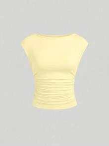 Damen Rundhals Plissee Ärmellos Camisole Tops, inklusive Blümchen und einfarbig, geeignet für Frühling zum Kombinieren im lässig Sommer - Verschiedenfarbig - Übersicht 5
