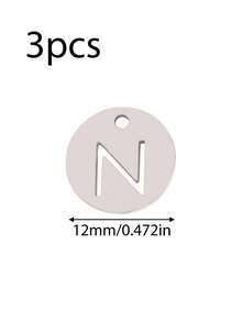 Bộ 3 mặt dây chuyền bằng thép không gỉ rỗng hình 26 chữ cái tiếng Anh, tự làm phụ kiện trang sức thời trang cho nữ. - mặt dây chuyền - Xem 57