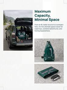 URBANWAVE URBANWAVB 1/4件装 8升大容量可折叠水袋 - 耐用手持式水袋，带高流量水龙头，户外徒步露营应急便携式节省空间水袋 - 8L/2.11加侖/281oz - 查看 5