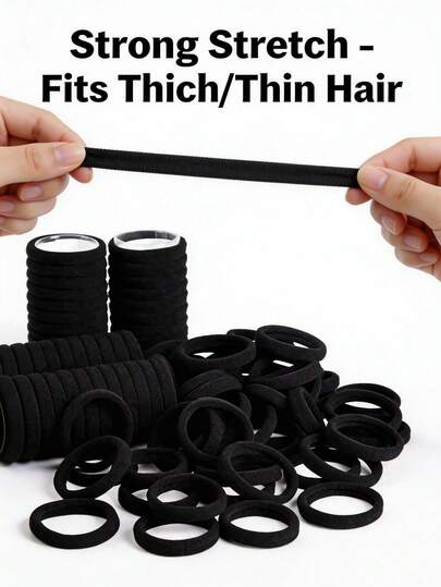 50/100pcs Women High Elastic Hair Ties, Suitable For Ponytail, Casual Hairstyles, Hair Accessories, Hair Scrunchies, Hair Bands, Hair Elastics, Hair Ropes, Fitness Sports Gear, Women's Beauty Accessories, Elastic Hair Ties