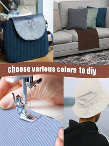 1 mảnh vải nhung kẻ mềm mại, thích hợp để may vỏ gối, bọc ghế sofa, túi xách, quần áo tự làm. - đen - Xem 5