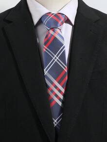 1条男士休闲百搭条纹领带，适合日常穿着、通勤、宴会和派对搭配 - 彩色 - 查看 6