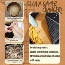 50/100/200pcs Square Round Disposable Air Fryer Liners, 6.3in 8in Oil-Proof Non-Stick F Paper Liners Pots, Baking Basket Bowls, Cooking Baking Trays, Air Fryer Oven Accessories, Baking Tools, Kitchen Gadgets, Kitchen Essentials - Upgraded Version - View 6