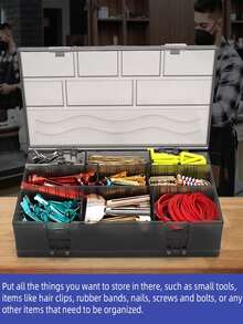 Large Capacity Barber Tools Storage Box Adjustable Container Multi-Grid Compartment Organizer Space Saving Fashion - Multicolor - View 5