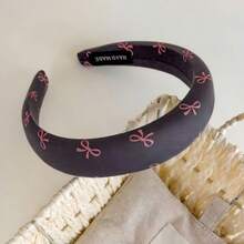 1pc Elegant Pink Bow Headband, Versatile Daily Wear & Makeup Washing Headband For Women - Multicolor - View 7