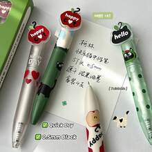 4盒快乐猫造型圆珠笔，0.5毫米速干黑色墨水，磁性旋转创意书写笔，办公用品 - 套 - 查看 2