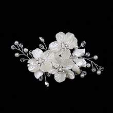 1pc Handmade Pearl Bridal Hair Clip - White - View 1