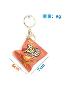 Túi đựng đồ ăn vặt khoai tây chiên sáng tạo, chân thực, móc khóa, mặt dây chuyền, phụ kiện túi xách, dây đeo cổ có giá đỡ ID, phụ kiện ô tô, móc khóa túi xách - Nhiều màu - Xem 7