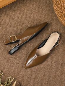 Dép xăng đan đế bằng nữ, mẫu mới Xuân/Hè 2026, đa năng, đế mềm, kiểu La Mã, cỡ lớn 41-43. - màu nâu - Xem 4