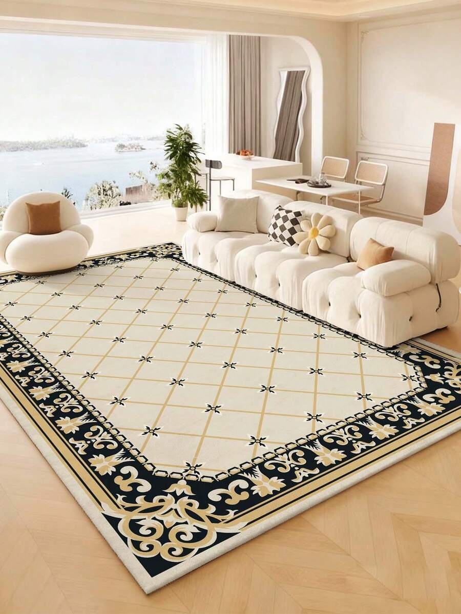 1件装豪华室内装饰大地毯，新款仿羊毛可水洗底室内地毯，客厅地毯，沙发地毯，卧室地毯，床边防滑垫，房间地垫，餐厅厨房地毯，办公椅垫，玄关门垫，户外野餐毯，户外露营垫 - 多色-1 - 查看 1