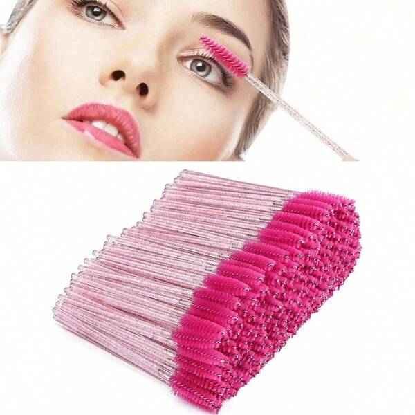 100 Pieces/200 Pieces/50 Pieces Disposable Eyelash Brushes, Eyelash Applicators, Eyelash Brushes, Lash Extension Brushes, Eyebrow Brushes, Eye Shadow, Eyebrow, Cosmetic Sets For Cleaning, Flash, Application Tools, Accessories