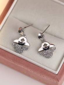 1 Pair Women's Earrings, Unique Lock Shadow Design Earrings, Fashionable Elegant Jewelry Suitable For Gifts And Daily Wear - Earrings Earrings - View 3