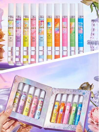 VK Fragrance Indoor Spray Air Freshener, Includes 10 Different Scents Such As Lemon, Coconut, Vanilla, Lavender, Lily Of The Valley, Rose, Long-Lasting Fragrance, Exquisite Packaging, Compact And Portable, Perfect As Christmas Gift, Valentine's Day Gift, Gift For Friends Or For Carrying Out