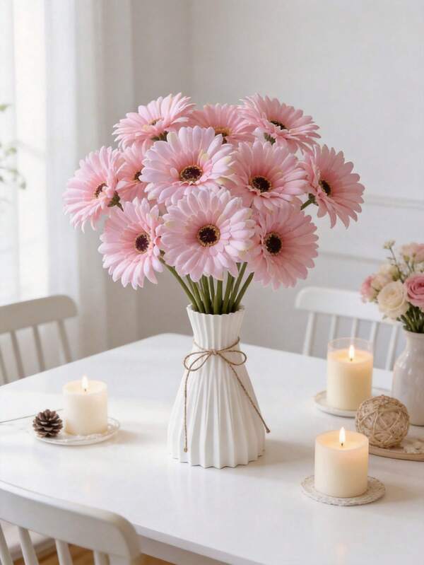 12pcs Artificial African Daisy, Silk African Daisy Flowers, Fake African Daisy, Faux Sunflower, Bulk Artificial Flower Bouquet, Suitable For Wedding Bridal Bouquet, Party, Home Kitchen Decor, Garden Decor, Outdoor Plants, Gardening, Artificial Flowers, Autumn Decor, Etc.