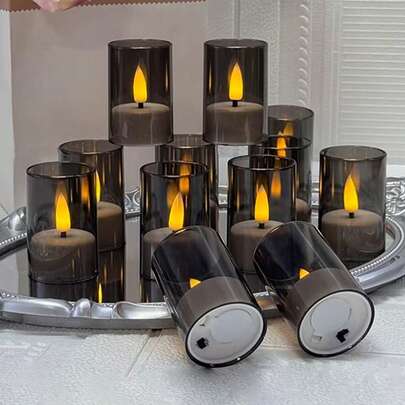 Bộ 6/12/24 nến LED nhấp nháy không lửa có điều khiển từ xa/hẹn giờ, nến ước nguyện LED chạy bằng pin, thích hợp để trang trí bàn ăn, Giáng sinh, Halloween, Ngày Valentine, Ngày của Mẹ, bàn ăn, trang trí phòng, đám cưới, tiệc tùng, làm quà tặng.