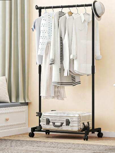 1 قطعة شماعة ملابس محمولة توفر المساحة - بهيكل حديدي متين، متعددة الاستخدامات للشرفة أو غرفة النوم. هدية مثالية لعيد الأم أو عيد الفصح