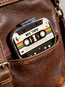 Retro Cassette Tape Design Pill Box - Compact Medication Organizer With Built-In Compartments, Ideal For Managing Daily Dosage During Travel. Sized To Fit In Pockets And Bags, Can Serve As A Unique Travel Accessory And Gift. - Multicolor - View 1