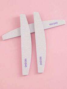 10-Pack Professional Half-Moon Nail File, 180/240 Grit, Nail Supplies, Nail Tools, Nail Art Tools, Nails, Nail Tools (For Patch Nails) - Grey - View 2