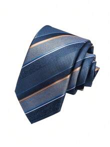 1 chiếc cà vạt màu xanh dương mới, kiểu dáng lịch lãm Anh Quốc, thời trang công sở, dệt jacquard dành cho nam giới. - Màu sắc hỗn hợp - Xem 2