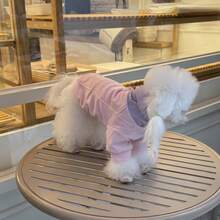 Ropa para mascotas Otoño/Invierno Pantalones de dos patas para perros, Pantalones de felpa de alta elasticidad para perros pequeños Teddy/Poodle - Rosa - Ver 3