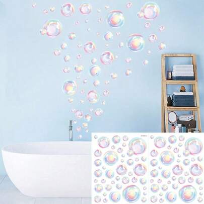 Colorful Bubble Wall Stickers, Self-Adhesive Polka Dot Wall Decals For Bathroom And Bedroom