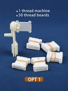 1 Set White DIY Hand Embroidery Cross Stitch Floss Organizer Kit, Includes 50 Or 100 Pcs Floss Bobbins And 1 Floss Winder - A - View 7