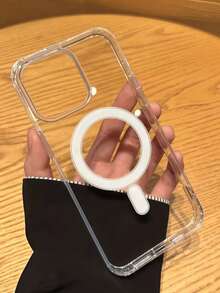 1pc Transparent Magnetic Phone Case, Supports Wireless Charging, Compatible With IPhone 17 Pro Max, 17 Pro, 17, 16 Pro Max, 16 Pro, 16, 15 Pro Max, 15 Pro, 15, 14 Pro Max, 14 Pro, 14, 13 Pro Max, 13 Pro, 13, 12, 11 Pro And Pro Max, Scratch-Resistant Protective Case - Transparent - View 8